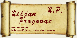 Miljan Progovac vizit kartica